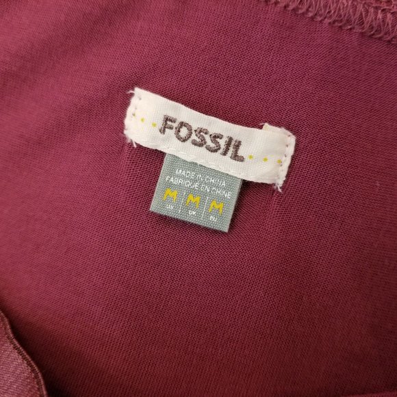 Fossil Women's Size Medium Purple Plum Romantic Tiered Eyelash Lace Skirt - Picture 6 of 7